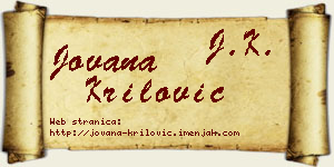 Jovana Krilović vizit kartica